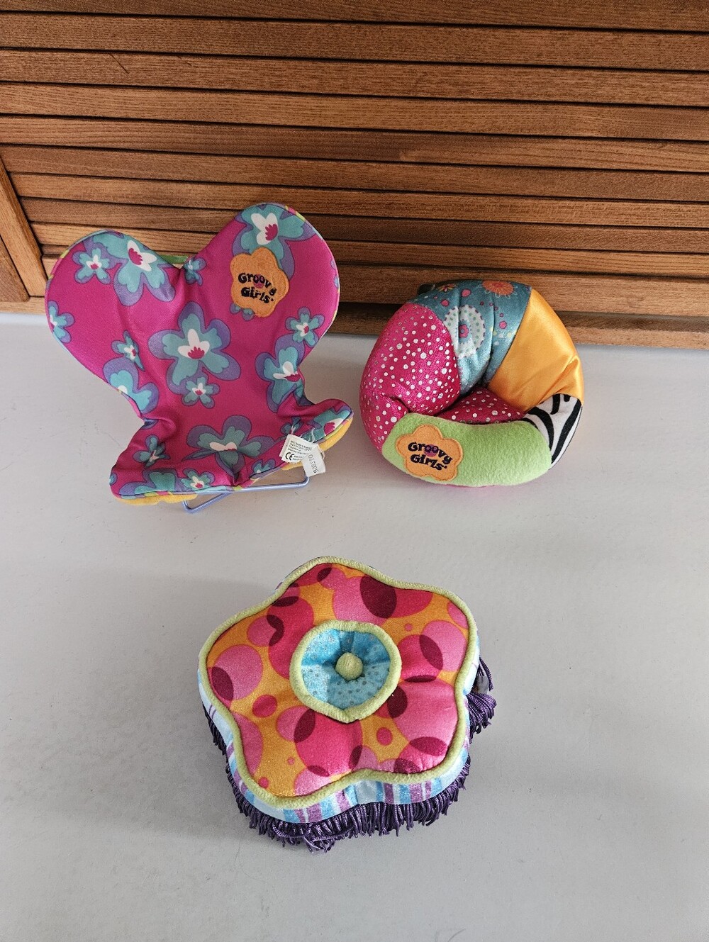Groovy Girls Plush Furniture Set Ottoman Butterfly Chair Lounger